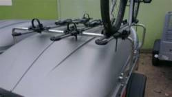 Brenderup 1205XL Tilt Camping Trailer - Package 9 - ABS Lid, Load Bars, & 3 Cycle Carriers