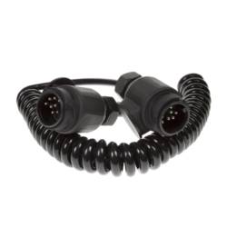 8 Pin Plug to Plug curly connecting lead - 2.5m long
