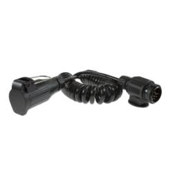 8 Pin Plug to socket curly extension lead - 2.5m long